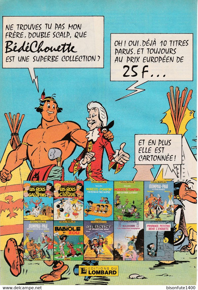 Une Publicité De 1987 Avec Oumpah-Pah Comme Présentateur Pour Les Albums Des Editions Du Lombard ( Voir Photo ). - Oumpah-pah