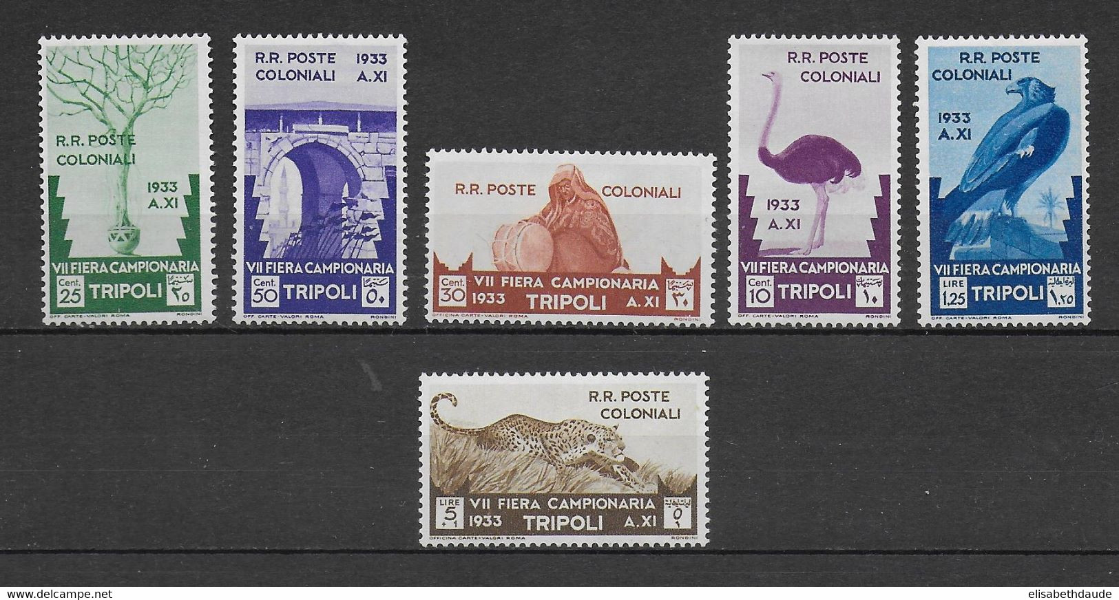 TRIPOLI - YVERT N° 135/140 * MLH - COTE = 290 EUR. - FAUNE ET FLORE - ANIMAUX - Tripolitania