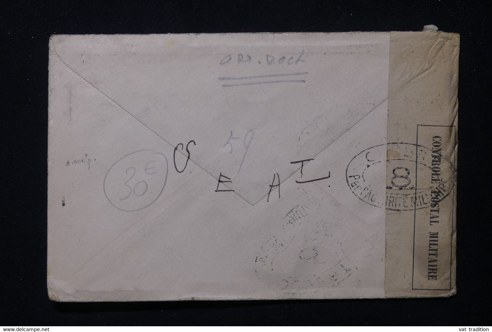 JAPON - Enveloppe Pour La France Via Tokyo Avec Contrôle Postal Militaire En 1916 - L 83464 - Brieven En Documenten