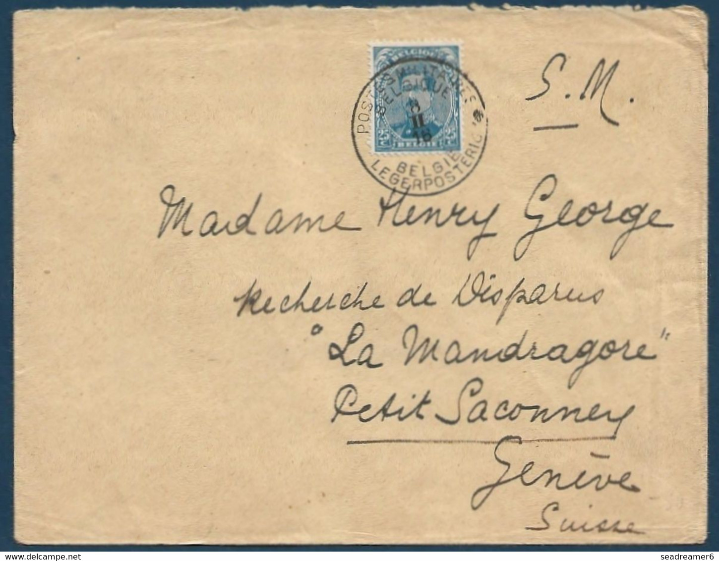 Belgique Lettre En SM & N°138 ? Obl "Poste Militaire Belge" Variété 8 Bis Gratté !! RR Pour La Suisse Superbe Pièce ! - Esercito Belga