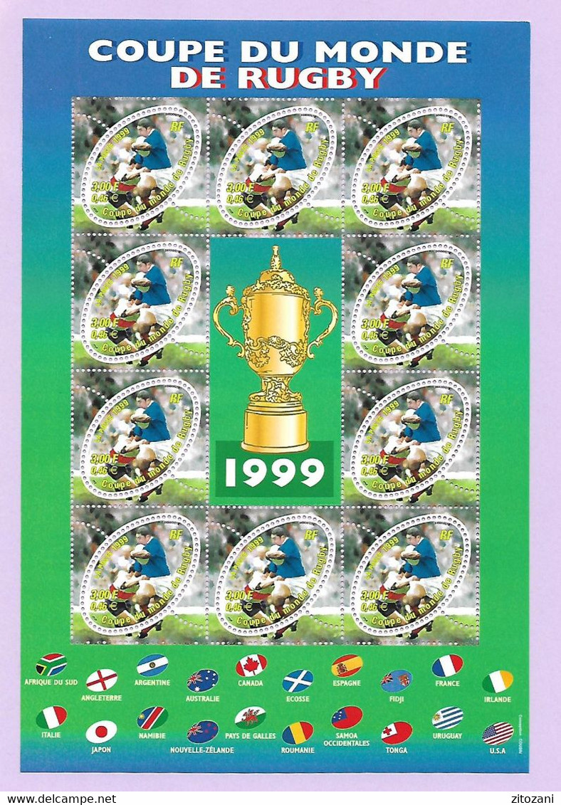 B42 FRANCE BLOC YT 26   -coupe Du Monde De Rugby 1999  - Neuf ** - Ungebraucht