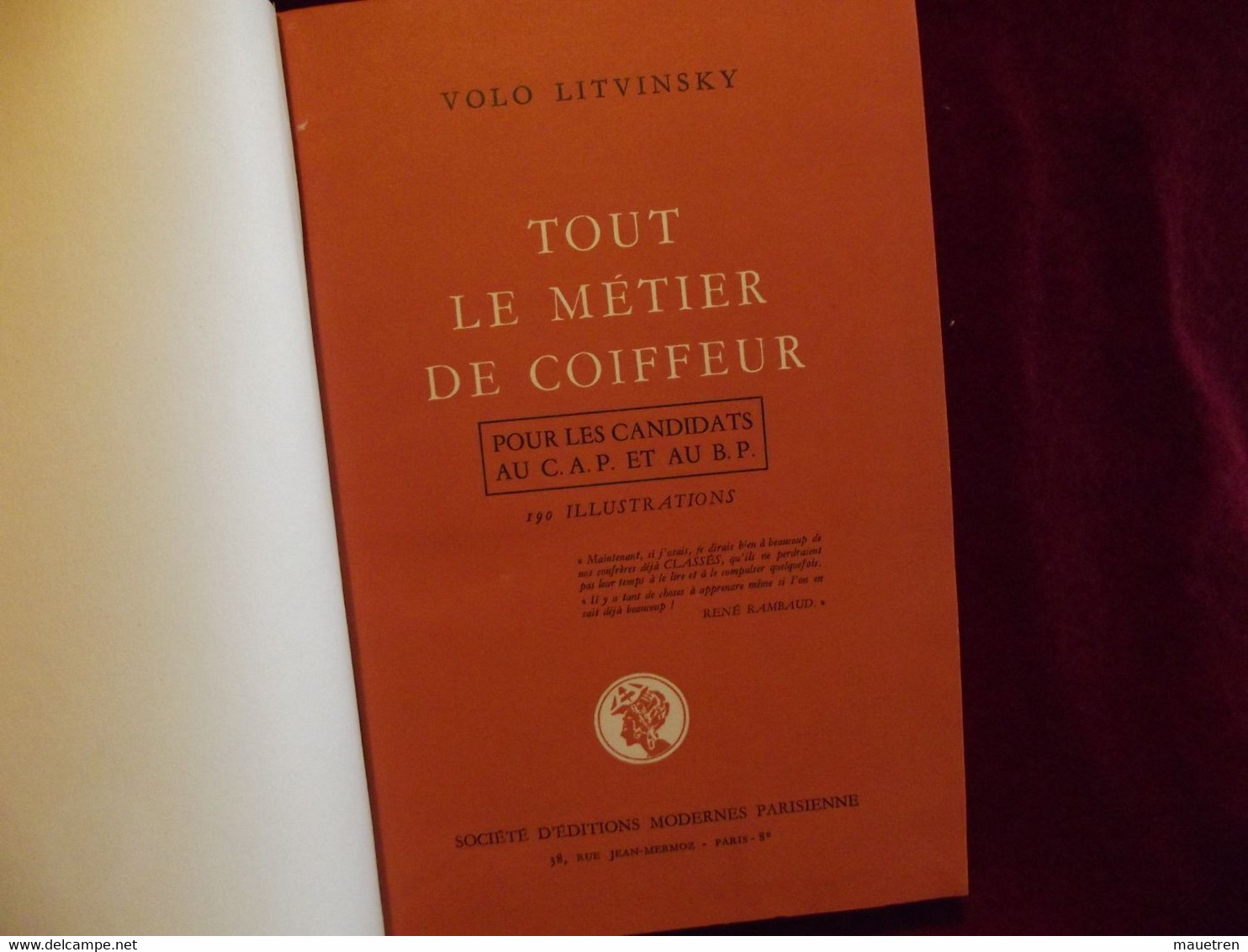 TOUT LE METIER DE COIFFEUR Par Volo LITVINSKY 1945 - Bücher