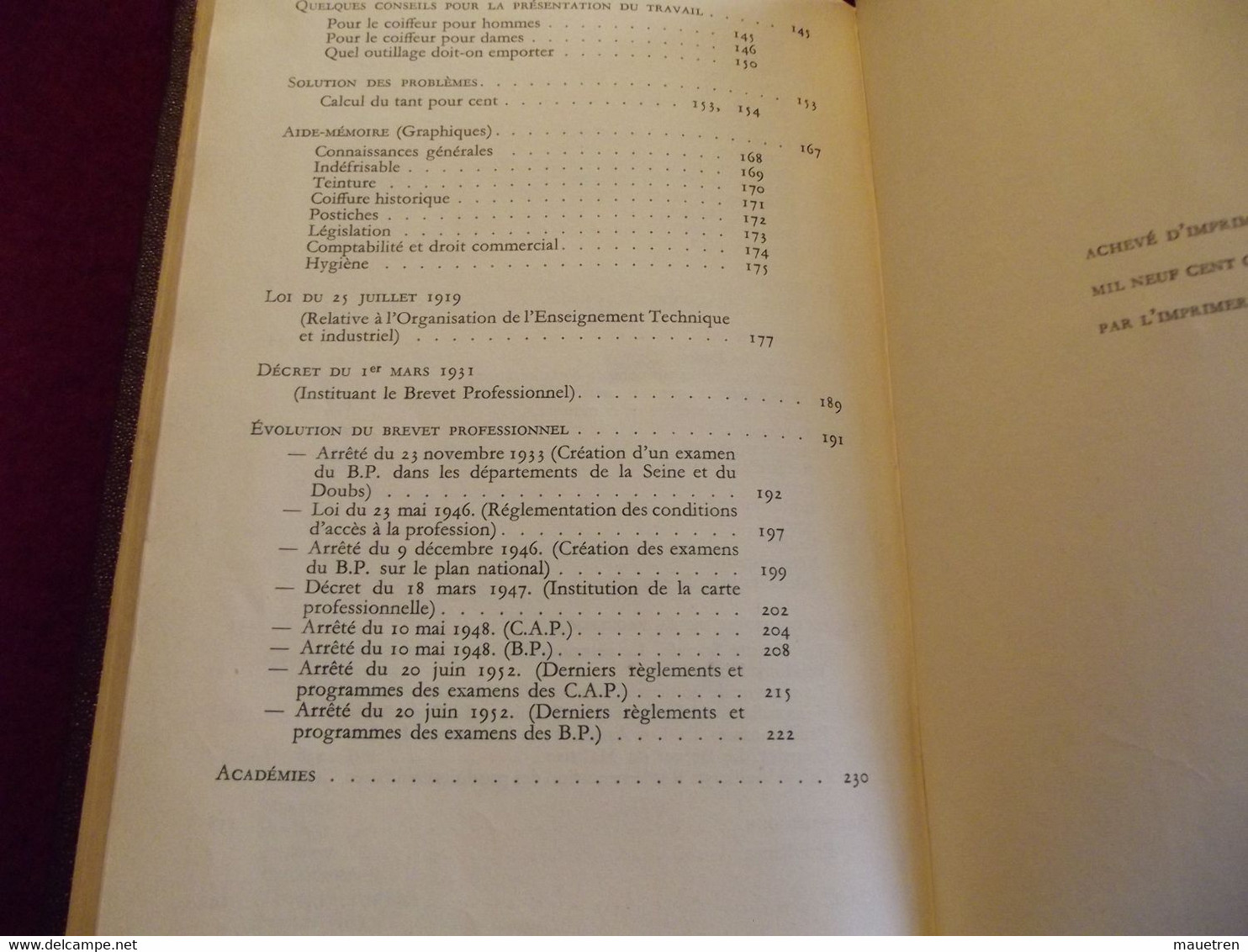 TOUT LE METIER DE COIFFEUR Par Volo LITVINSKY 1945 - Bücher
