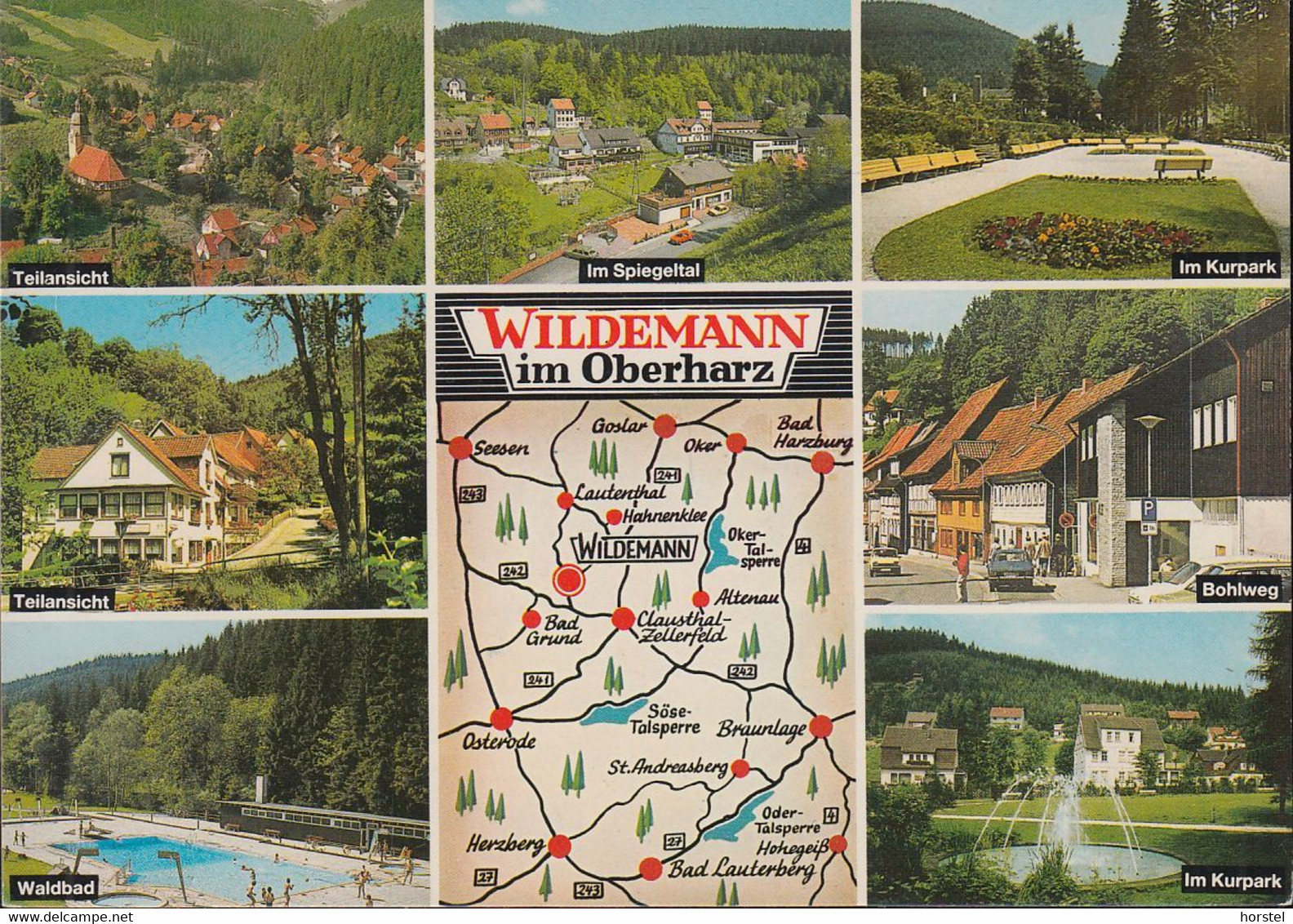 D-38709 Wildemann Im Oberharz - Alte Ansichten - Landkarte - Waldbad - Cars - Wildemann
