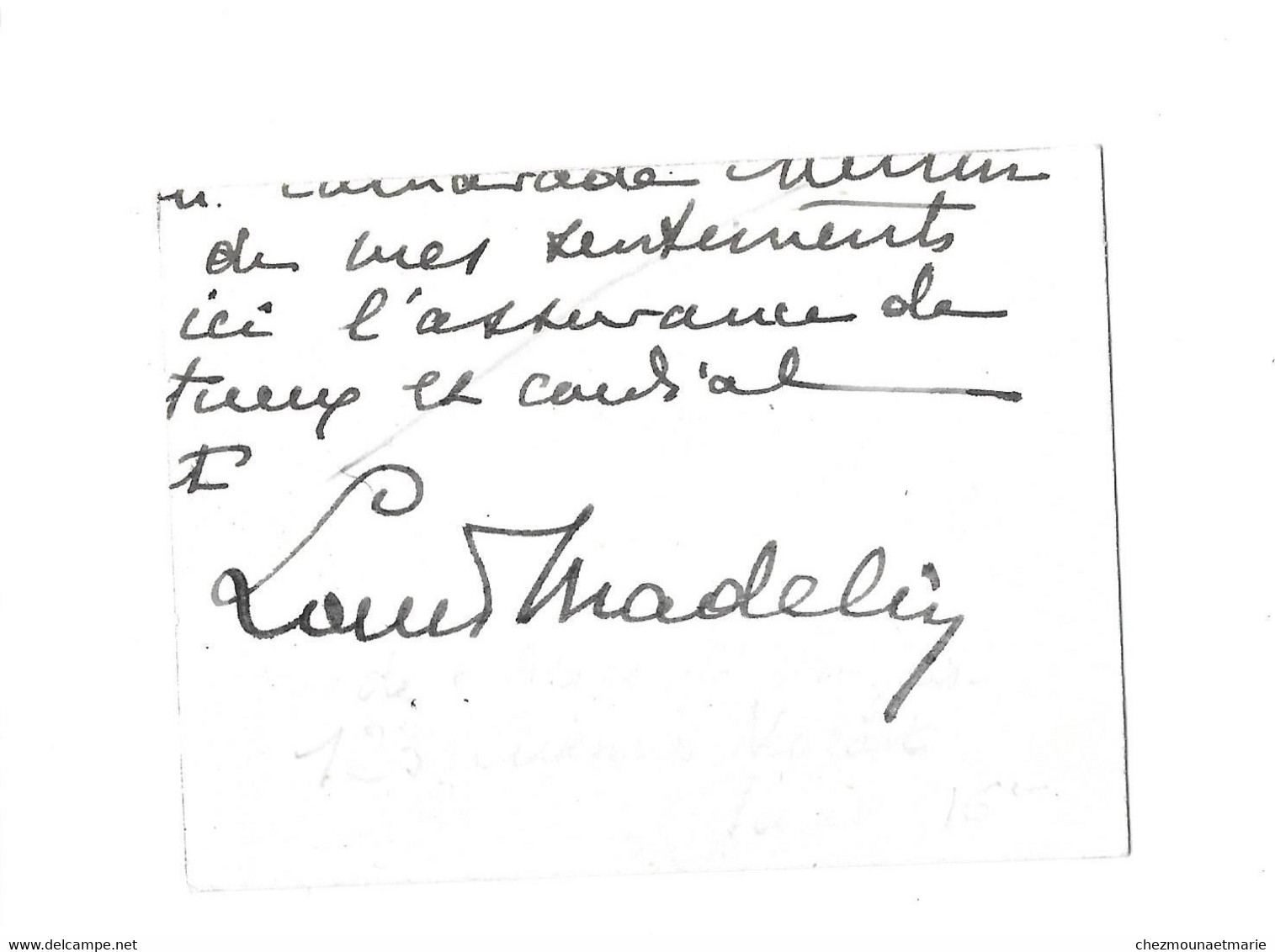 LOUIS MADELIN - DEPUTE DES VOSGES ACADEMICIEN HISTORIEN - AUTOGRAPHE SIGNATURE SUR FRAGMENT - Other & Unclassified