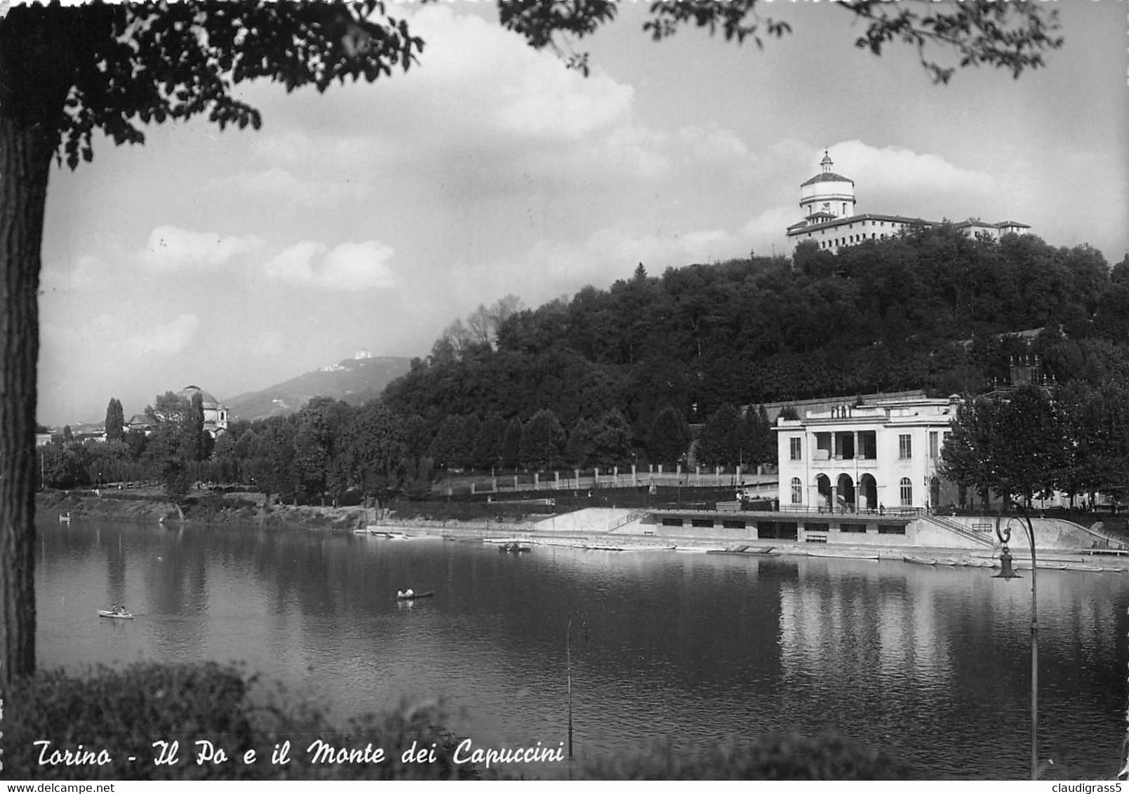 1792" TORINO-IL PO E IL MONTE DEI CAPUCCINI " PALAZZINA CANOTTIERI FIAT ANIMATO ANNI 1950 - Fiume Po