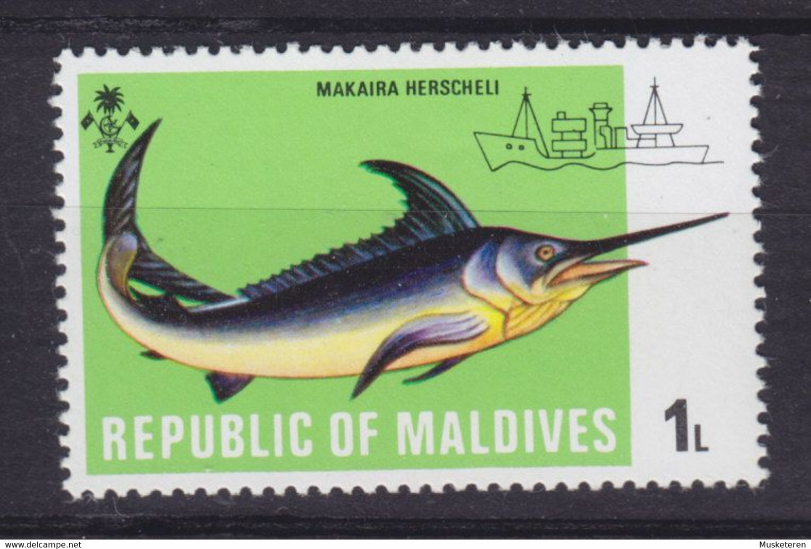 Maldives 1973 Mi. 442    1 L Deep Sea Fish Tiefseefisch  Makaira Herscheli, MNH** - Maldivas (...-1965)