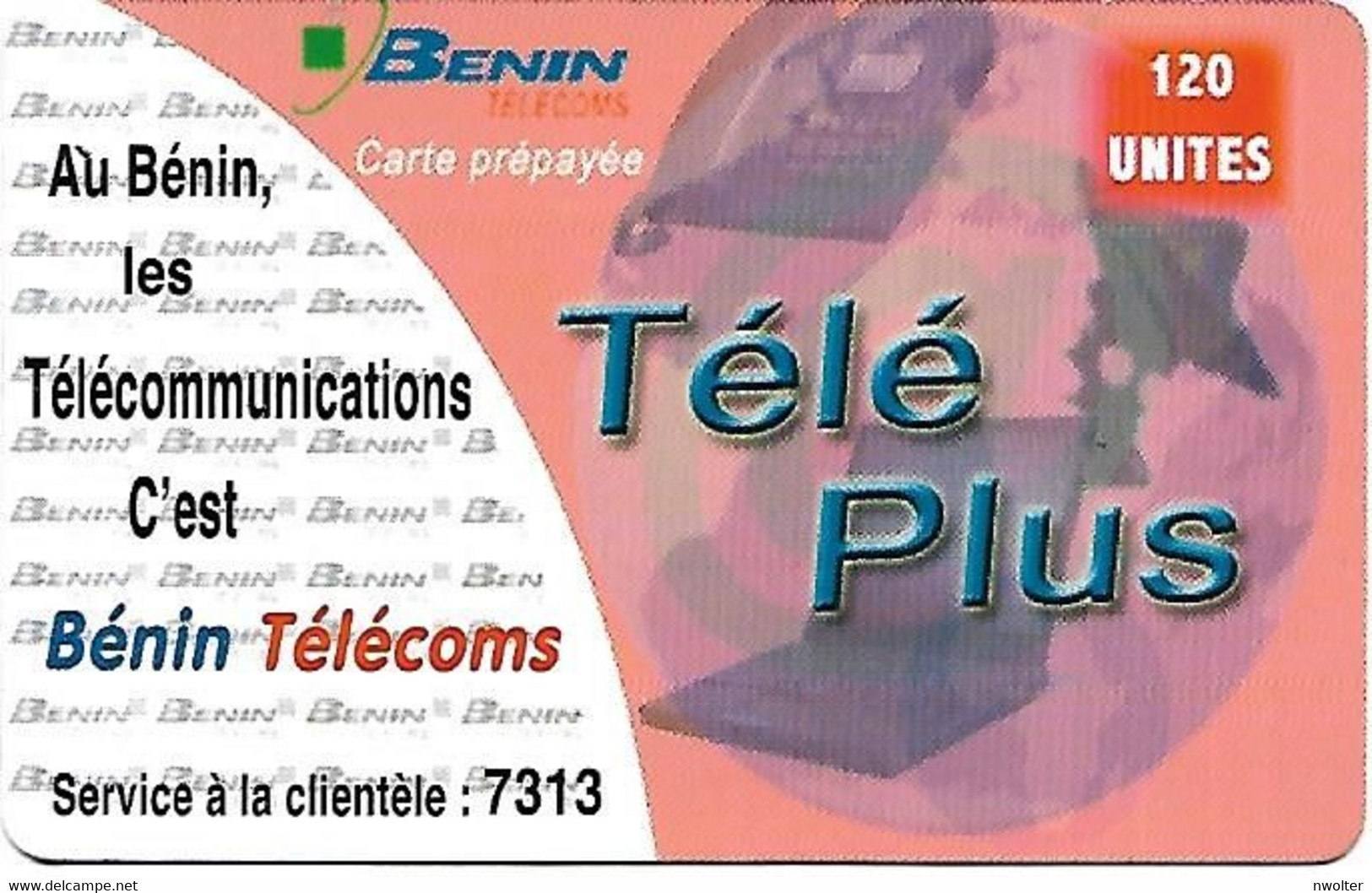 @+ Benin - Prépayée TelePlus 120 U - Ref : BJ-PRE-TLP-0005 - Benin