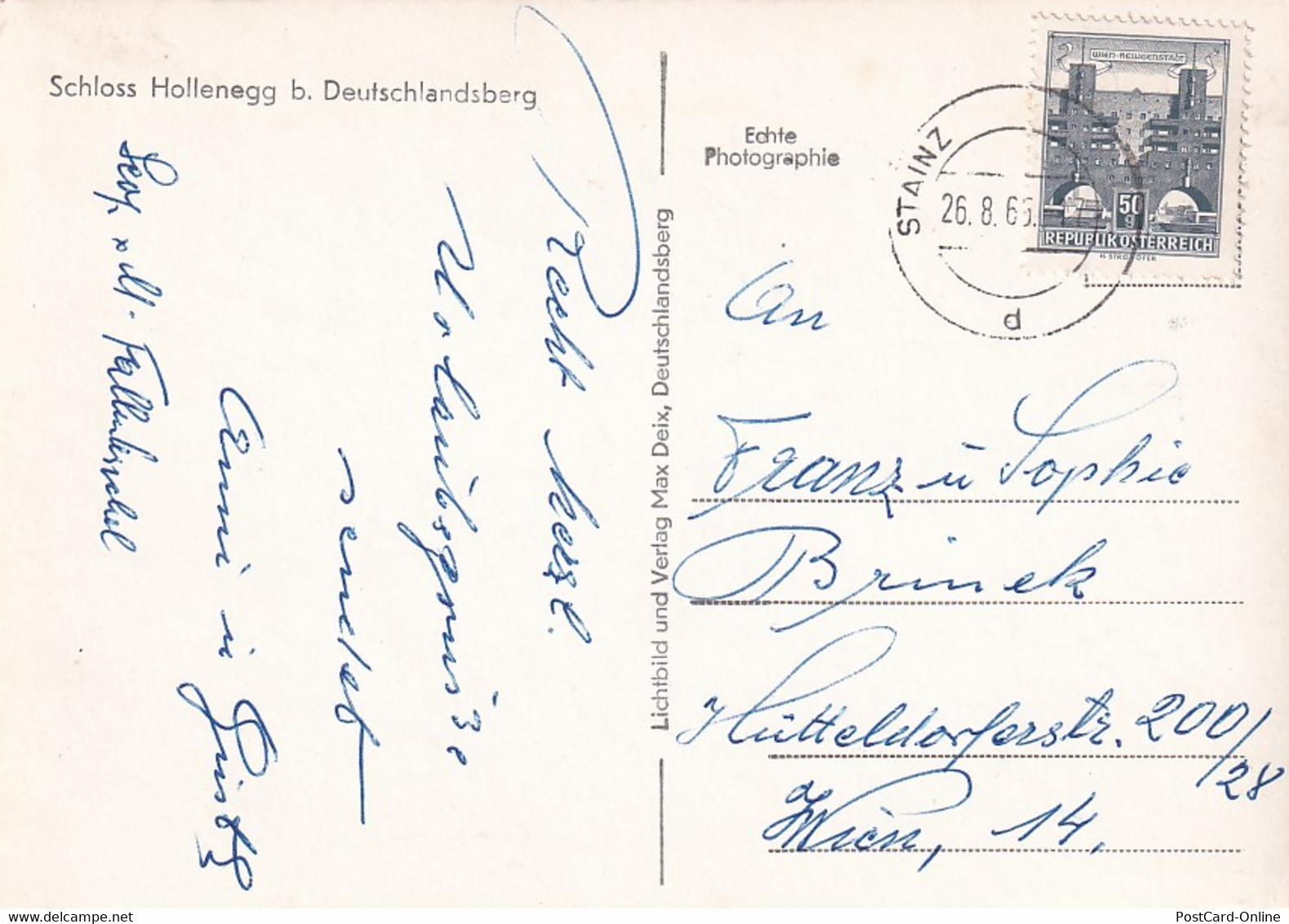 3632 - Österreich - Steiermark , Deutschlandsberg , Schloss Hollenegg - Gelaufen 1965 - Deutschlandsberg