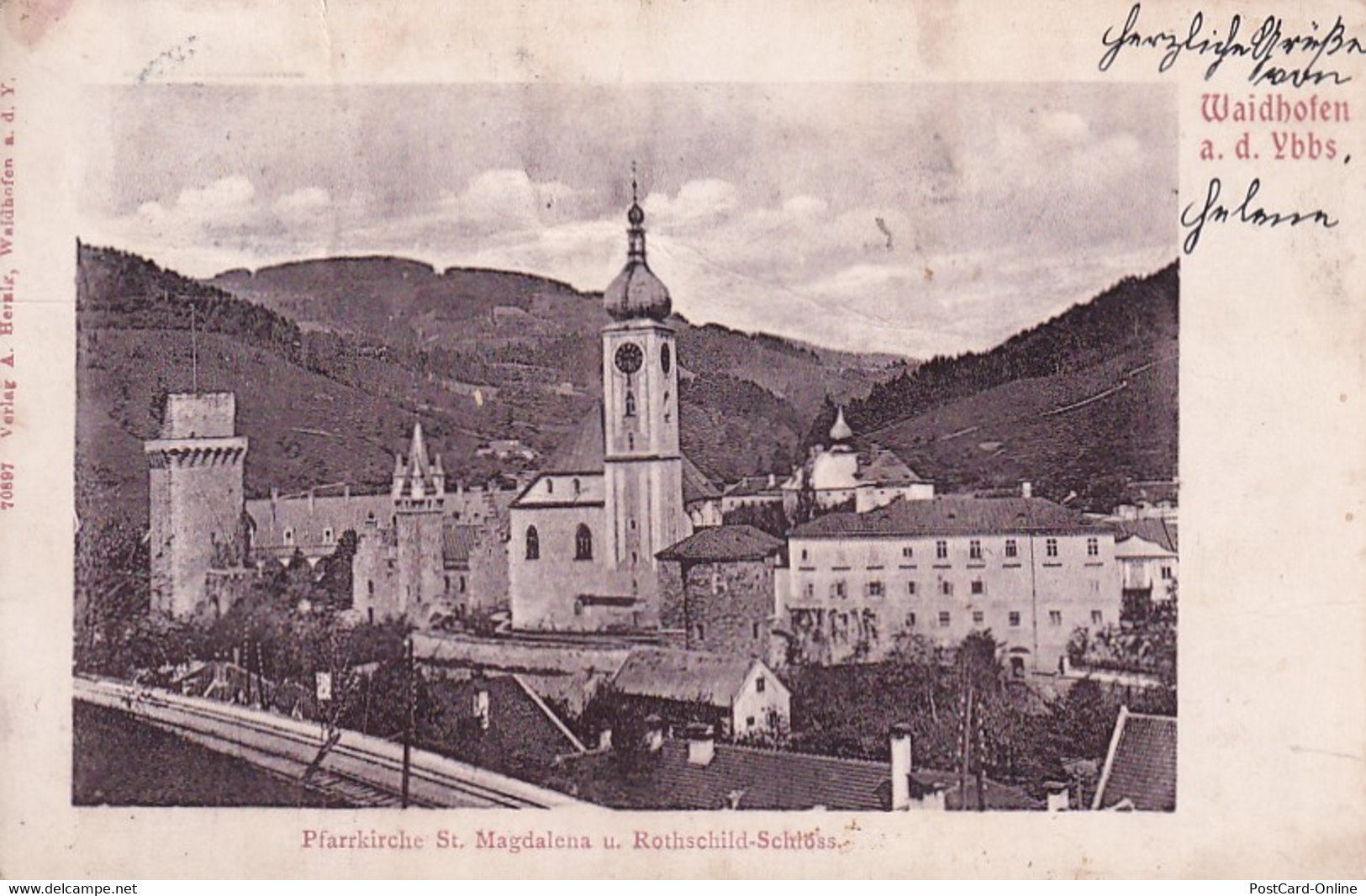 3641 - Österreich - Niederösterreich , Waidhofen An Der Ybbs , Pfarrkirche St. Magdalena U. Rothschild Schloss - Gelaufe - Waidhofen An Der Ybbs