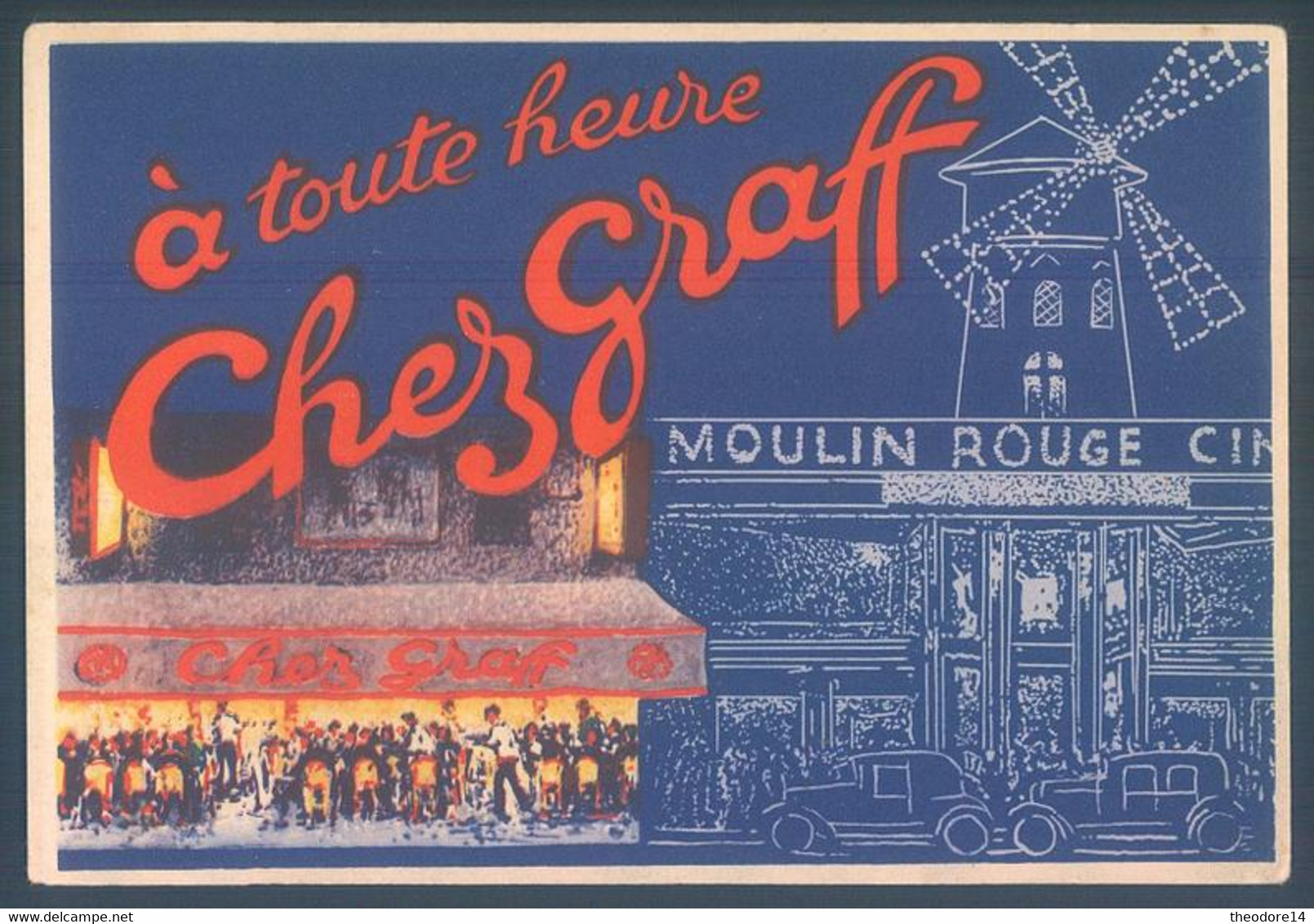75 PARIS Publicité à Toute Heure Chez Graff Moulin Rouge - Pubblicitari