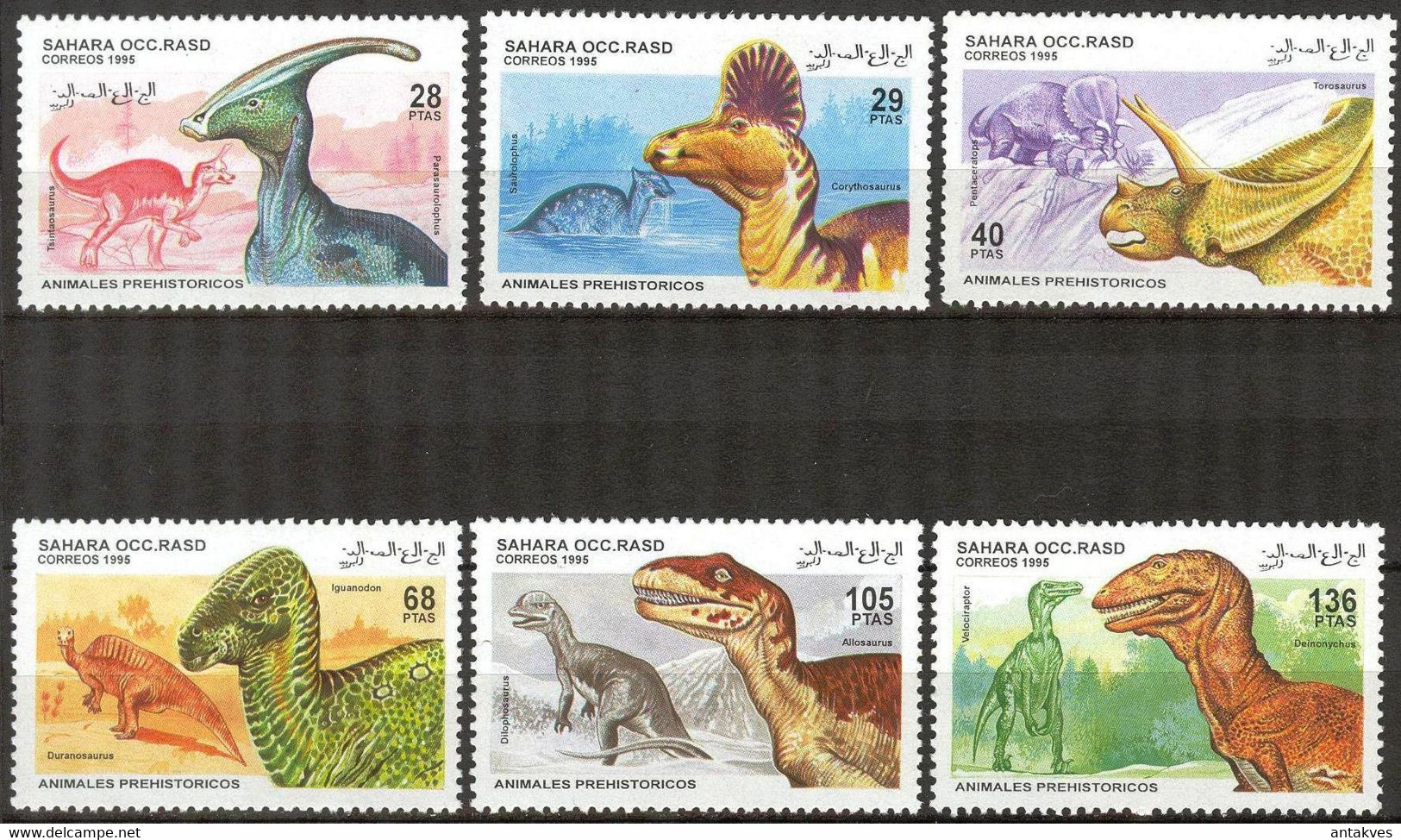 {F0423}  LABEL Dinosaurs Set MNH Cinderella ! - Fantasy Labels