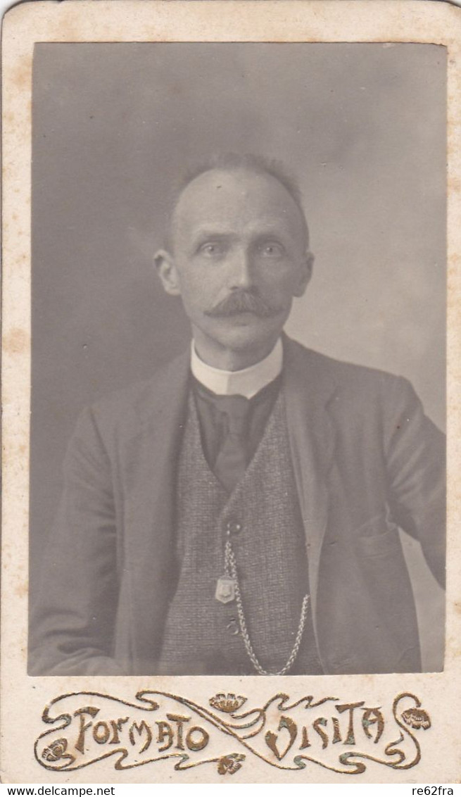 2 Photo Foto - Formato CDV - Signore Distinto Con Baffi - Years '1890 - Foto Carlo, Genova, Via Del Seminario - Old (before 1900)