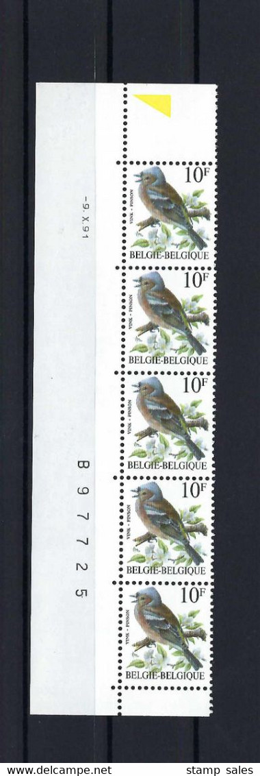 N°2351 S2 Buzin Drukdatumstrook 9.X.91 Onpaar MNH ** POSTFRIS ZONDER SCHARNIER SUPERBE - 1985-.. Pájaros (Buzin)