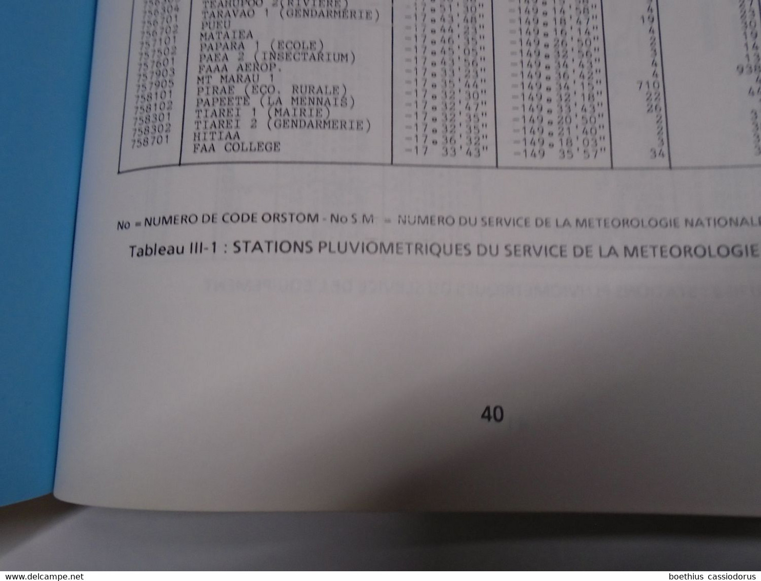 CONTRIBUTION A L'ETUDE DES REGIMES HYDROLOGIQUES  DE L'ILE DE TAHITI 1988 LUC FERRY