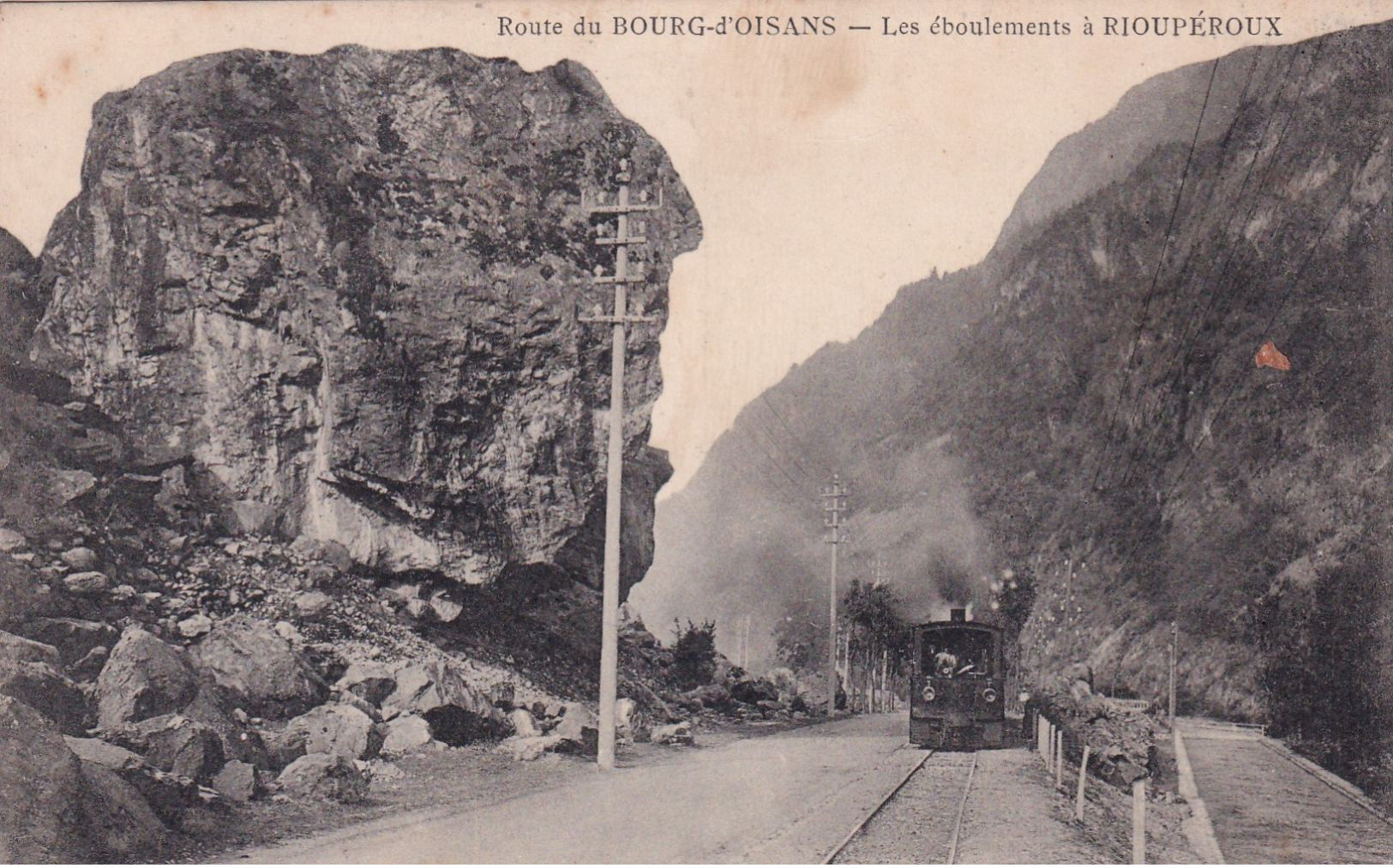 BOURG D OISANS " Eboulements A Riouperoux , Belle Animation (RARE) "     N°7268 - Bourg-d'Oisans