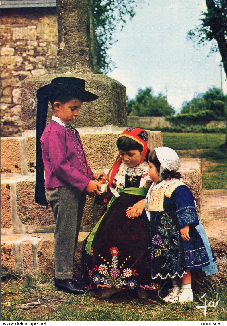 Plougastel-Daoulas Animée Enfants En Costume Traditionel Us Et Coutumes Folklore Coiffe - Plougastel-Daoulas