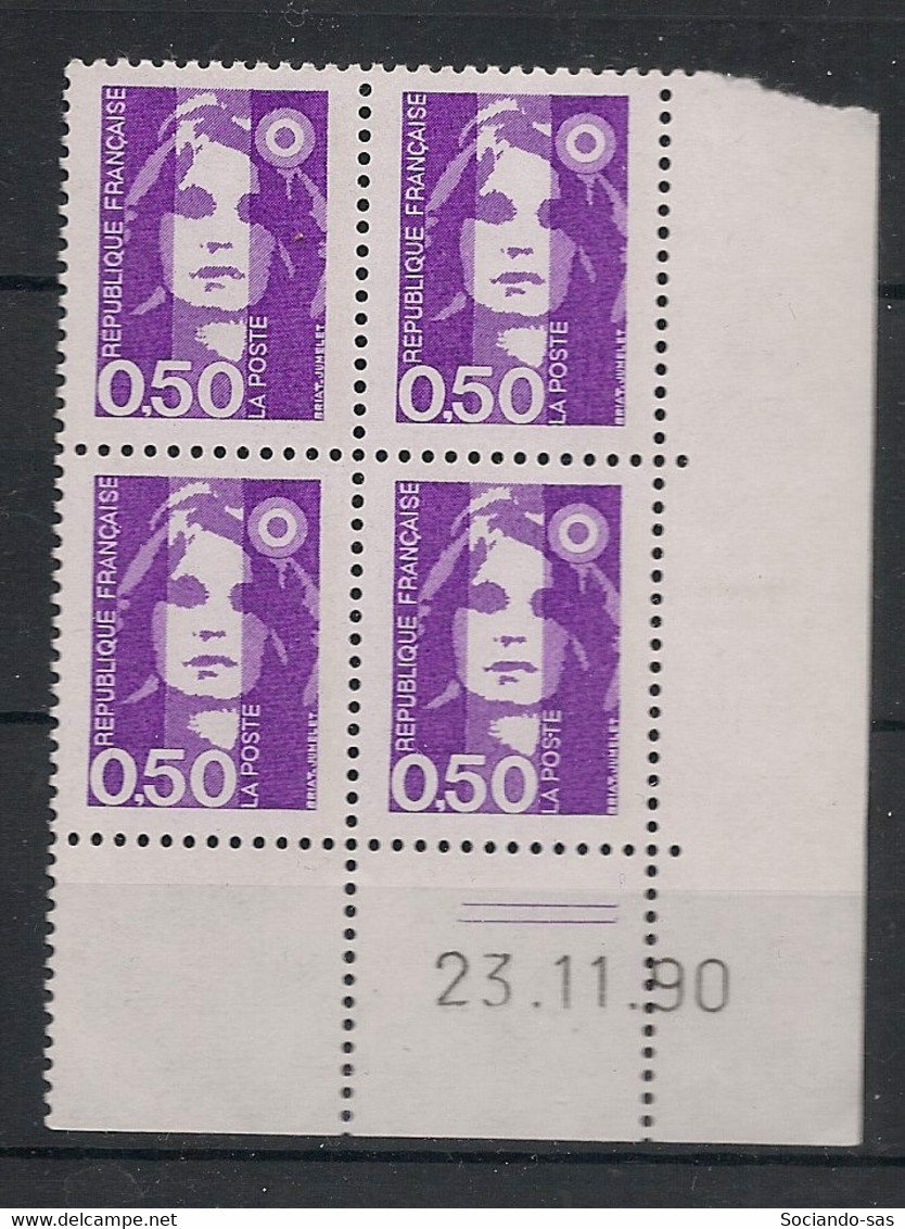 France - 1990 - N°Yv. 2619 - Marianne De Briat 50c Violet - Bloc De 4 Coin Daté - Neuf Luxe ** / MNH / Postfrisch - 1990-1999