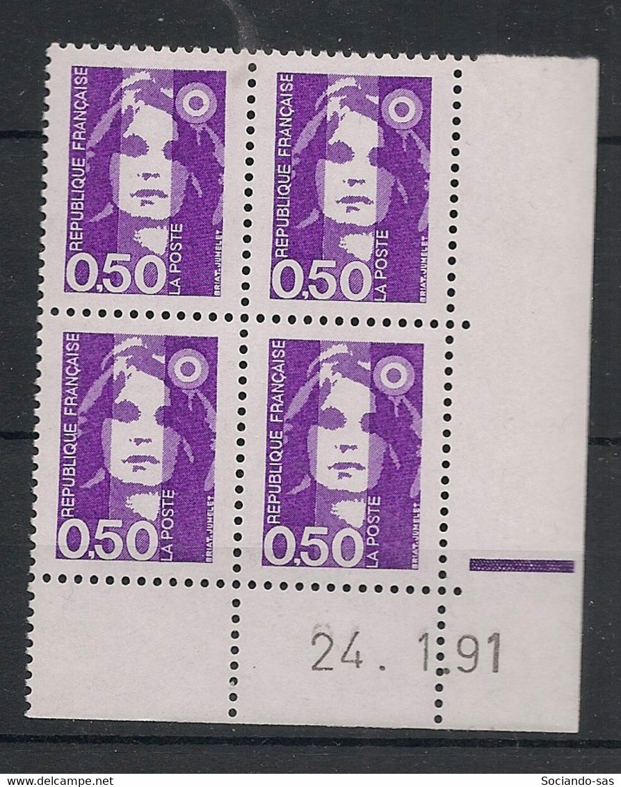 France - 1990 - N°Yv. 2619 - Marianne De Briat 50c Violet - Bloc De 4 Coin Daté - Neuf Luxe ** / MNH / Postfrisch - 1990-1999