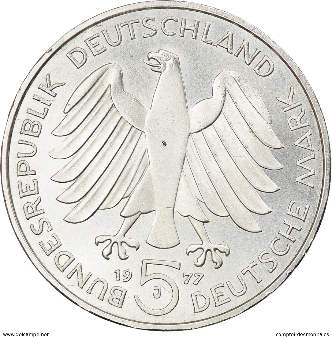 Monnaie, République Fédérale Allemande, 5 Mark, 1977, Hamburg, Germany, BE - 5 Marcos