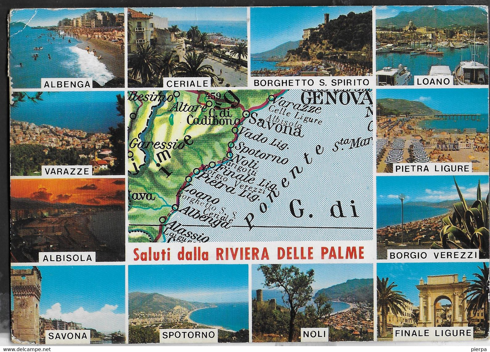 SALUTI DALLA RIVIERA DELLE PALME - VIAGGIATA - Gruss Aus.../ Gruesse Aus...