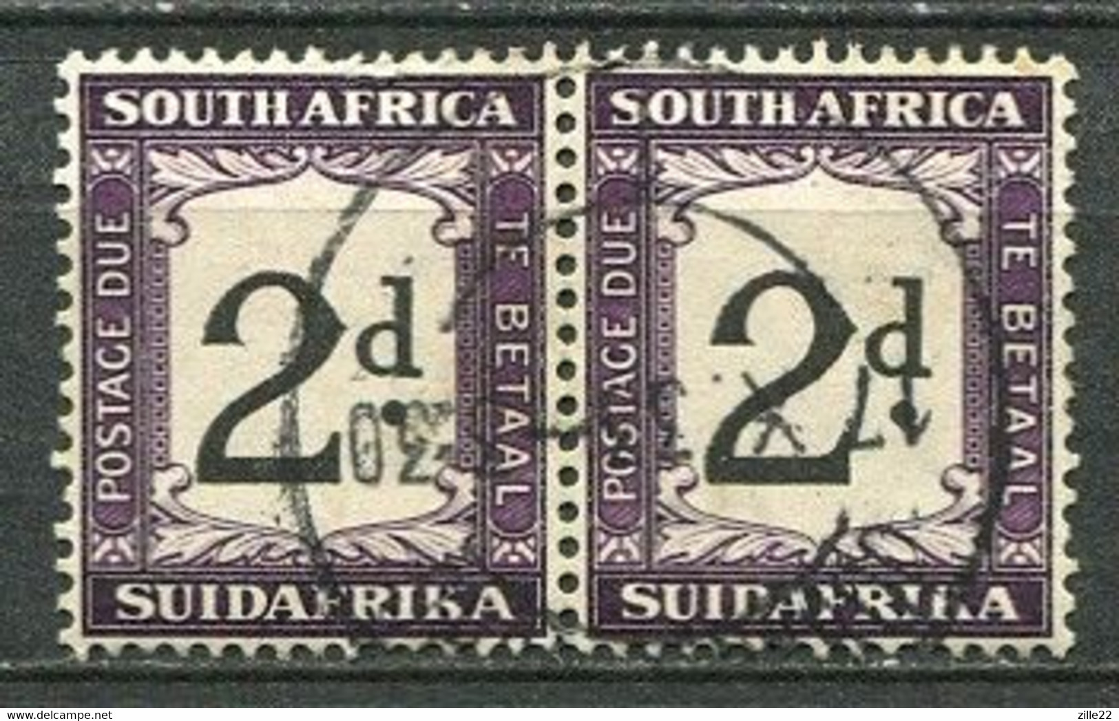 Union Of South Africa Postage Due, Südafrika Portomarken Mi# 24  Gestempelt/used - Pair - Strafport