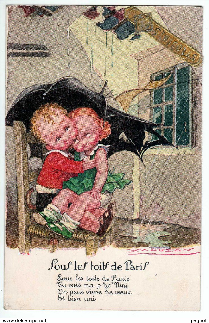Illustrateurs : Mauzan : Sous Les Toits De Paris : Enfants, Parapluie - Mauzan, L.A.