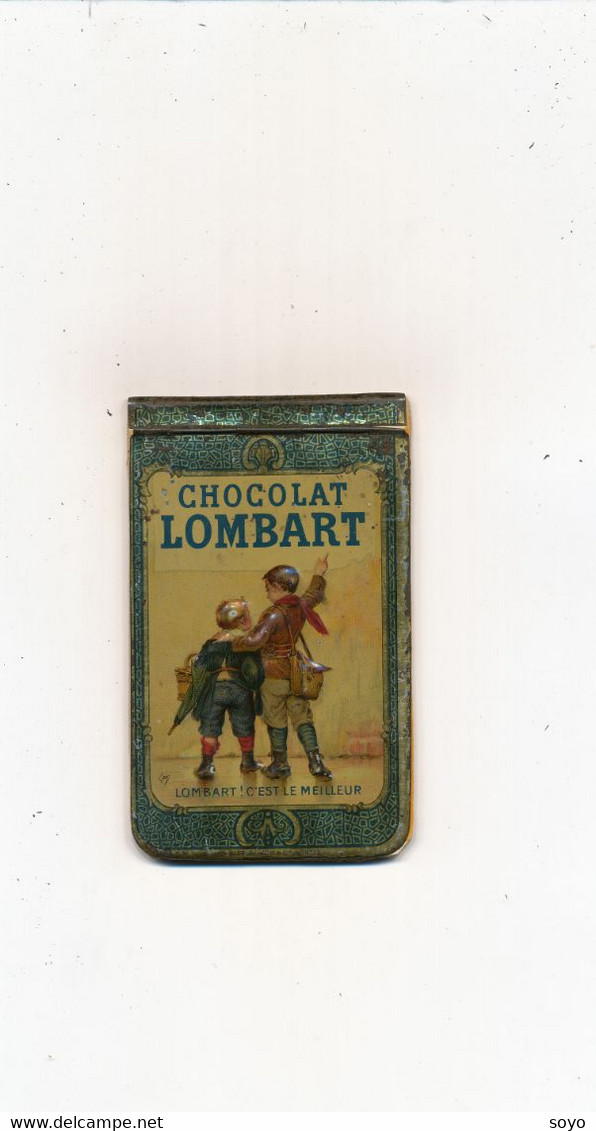 Carnet Calendrier 1913 En Metal Gaufrée Chocolat Lombart Signée Geo . Millesime. Au Fidèle Berger . Complet - Chocolat