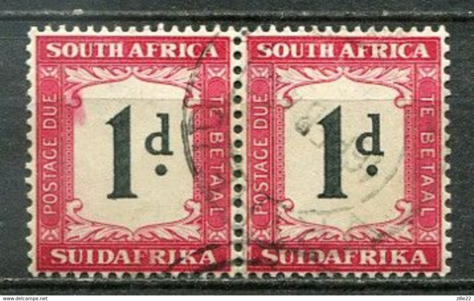 Union Of South Africa Postage Due, Südafrika Portomarken Mi# 23 Gestempelt/used - Pair - Timbres-taxe