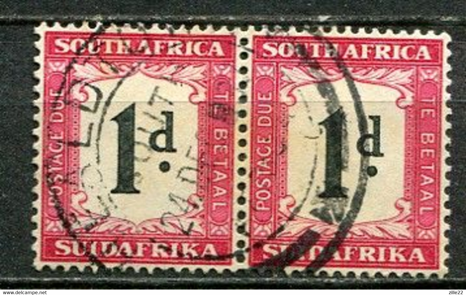 Union Of South Africa Postage Due, Südafrika Portomarken Mi# 23 Gestempelt/used - Pair - Portomarken