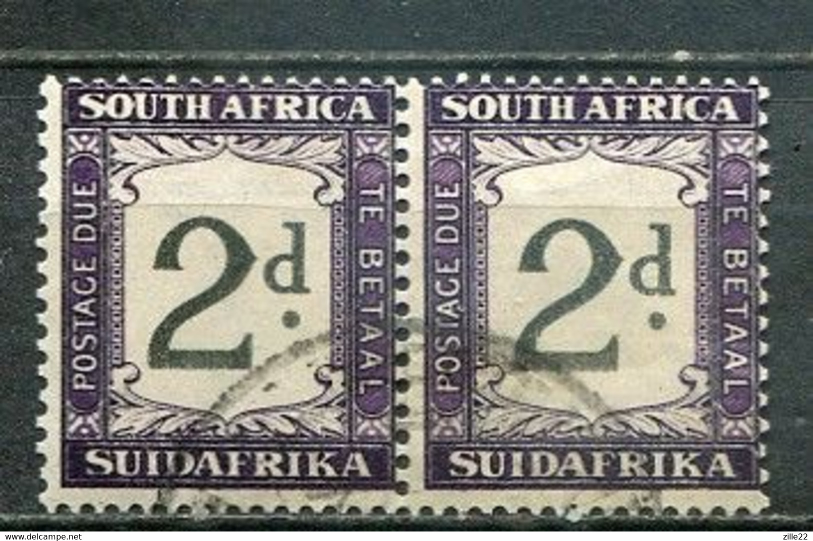 Union Of South Africa Postage Due, Südafrika Portomarken Mi# 25 Gestempelt/used - Pair - Segnatasse