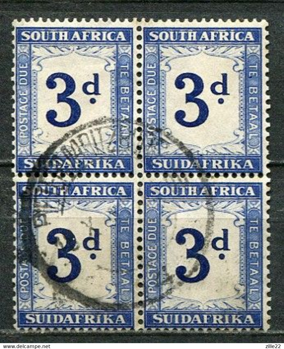 Union Of South Africa Postage Due, Südafrika Portomarken Mi# 27 Gestempelt/used - Lighter Blue - 4-block - Strafport