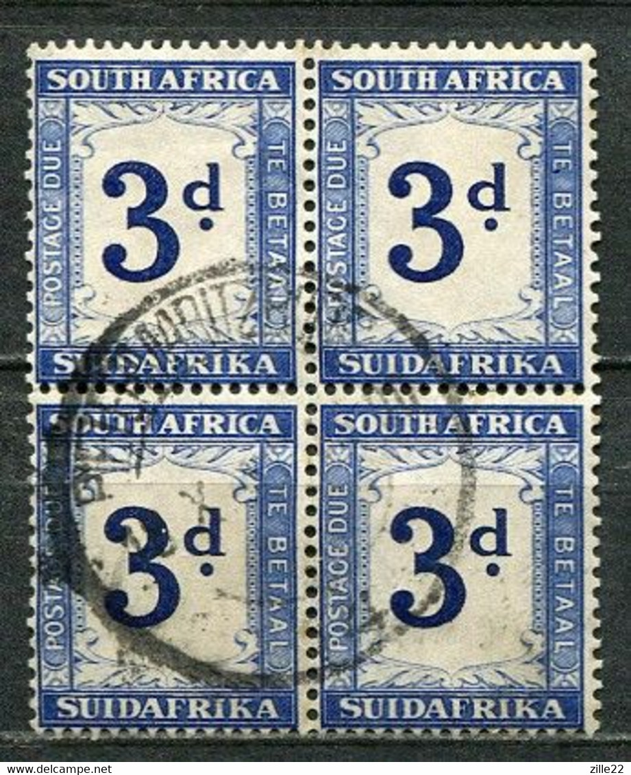 Union Of South Africa Postage Due, Südafrika Portomarken Mi# 27 Gestempelt/used - Lighter Blue - 4-block - Postage Due