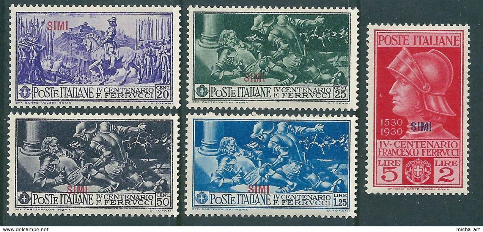 (B304-11) Italian Colonies 1930 Greece Aegean Islands Egeo Simi Ferrucci Issue Complete Set MLH - Egée (Simi)