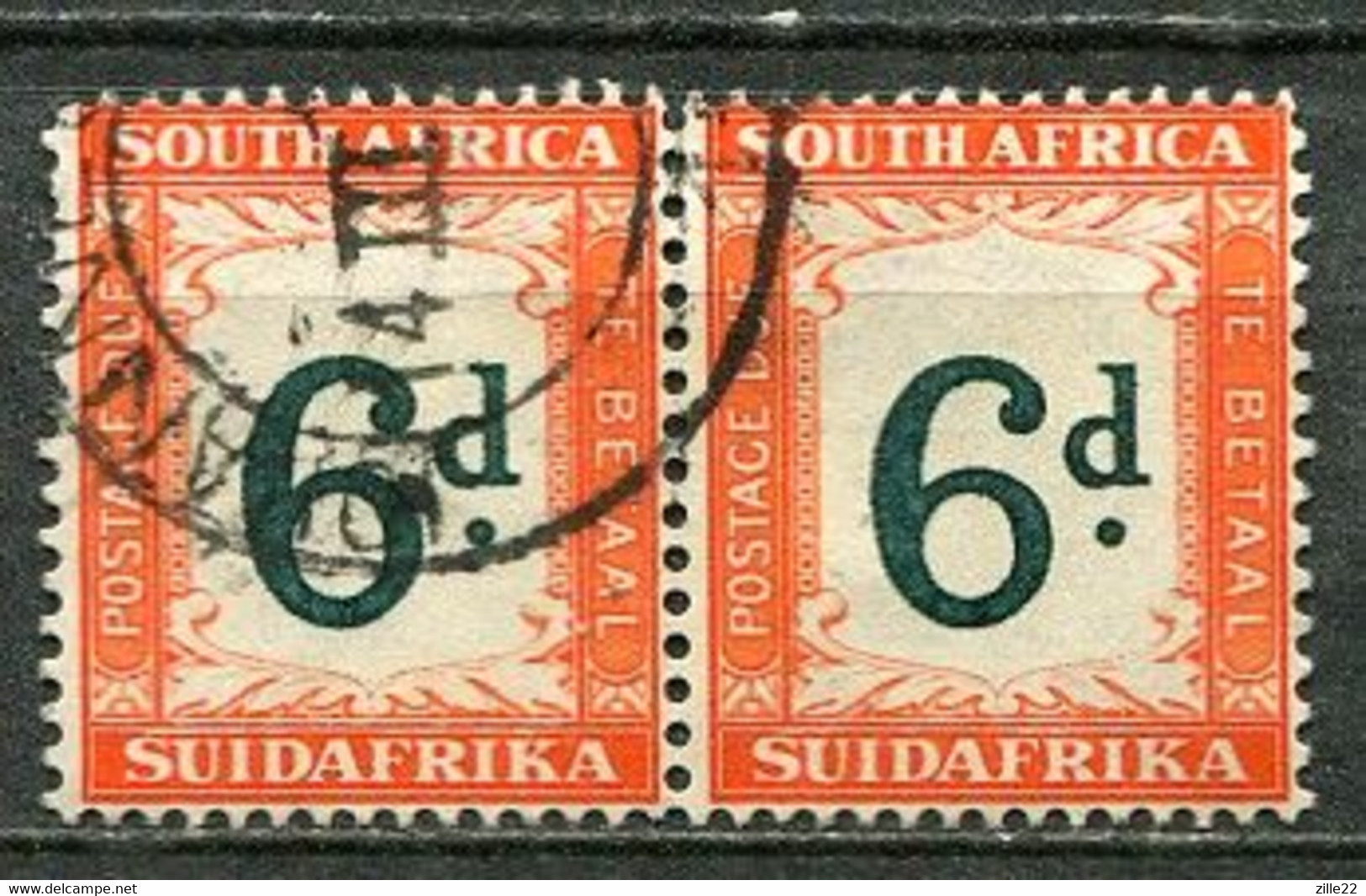 Union Of South Africa Postage Due, Südafrika Portomarken Mi# 29 Gestempelt/used - Pair - Strafport