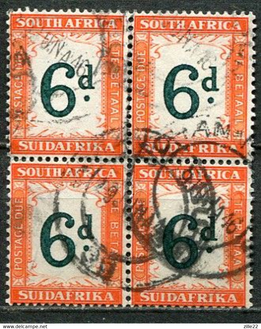 Union Of South Africa Postage Due, Südafrika Portomarken Mi# 29 Gestempelt/used - 4block - Strafport