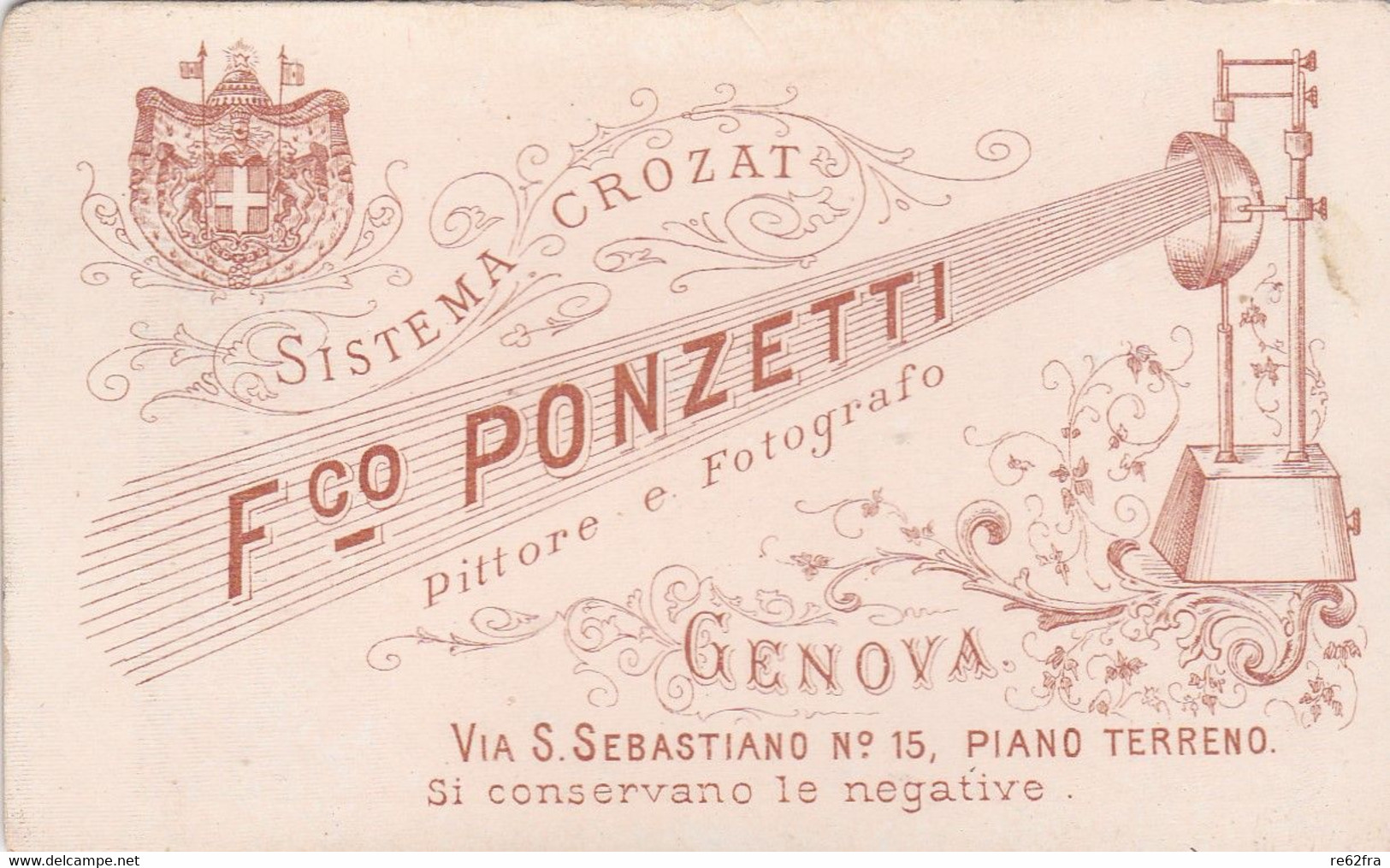 Photo Foto - Formato CDV - Signora Con Lunga Collana E Cappello - Years '1880 - F. Ponzetti, Genova, Pittore Fotografo - Oud (voor 1900)