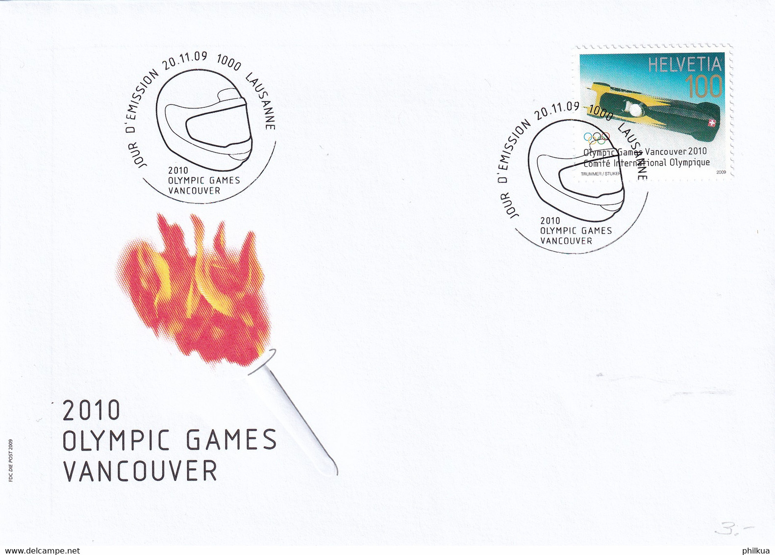 Schweiz - Olympic Games Vancouver 2010 - FDC - Bob Sledge - Hiver 2010: Vancouver