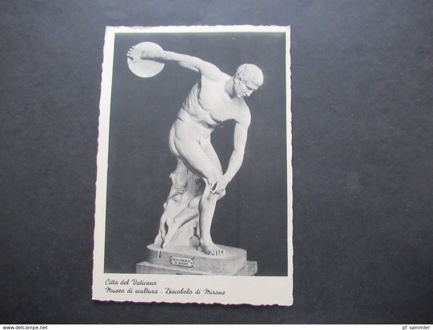 Vatican 1938 AK Museo Di Scultura Discobolo Di Mirone. Freimarken Papst Oius XI. Nr. 39 MiF Mit Nr. 21, 22 Und 24 - Storia Postale