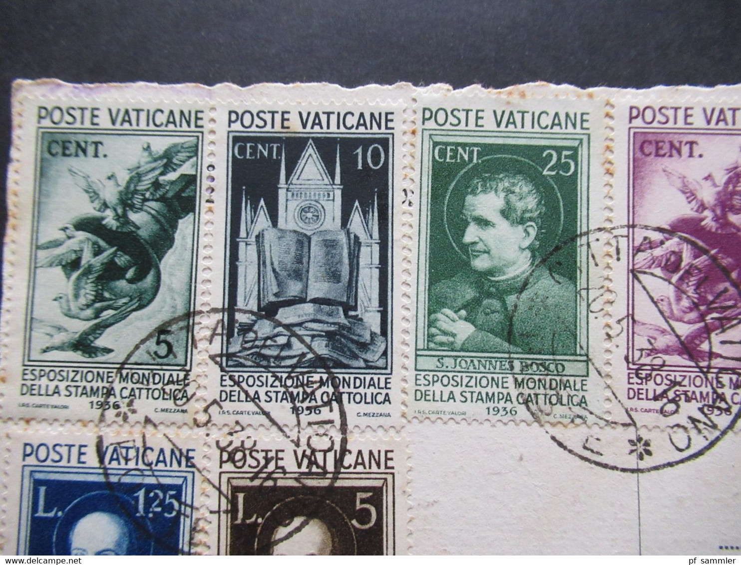 1938 AK Einschreiben Citta Del Vaticano Frankiert Mit Dem Satz Weltausstellung Der Katholischen Presse Nr. 51 - 58 - Cartas & Documentos
