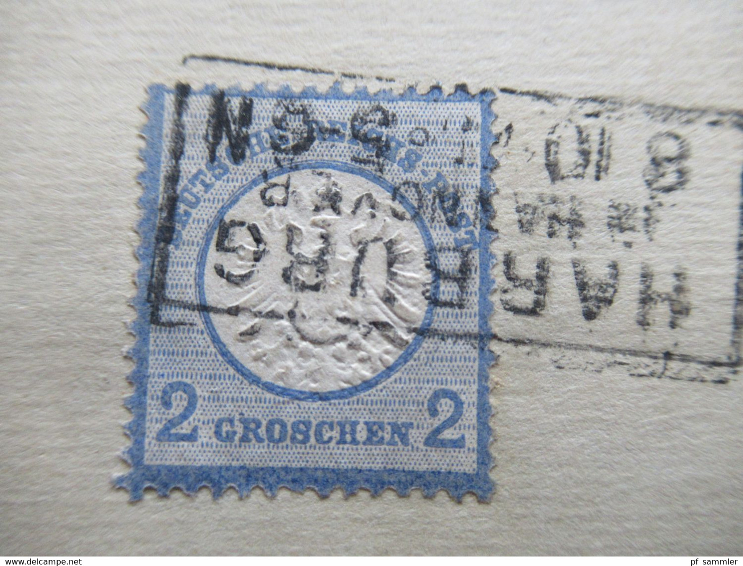 DR Großer Brustschild Nr. 20 Auf Großem Briefstück Mit Stempel Ra3 Harburg In Hannover Nach Bremervörde.Nachverwendung - Cartas & Documentos