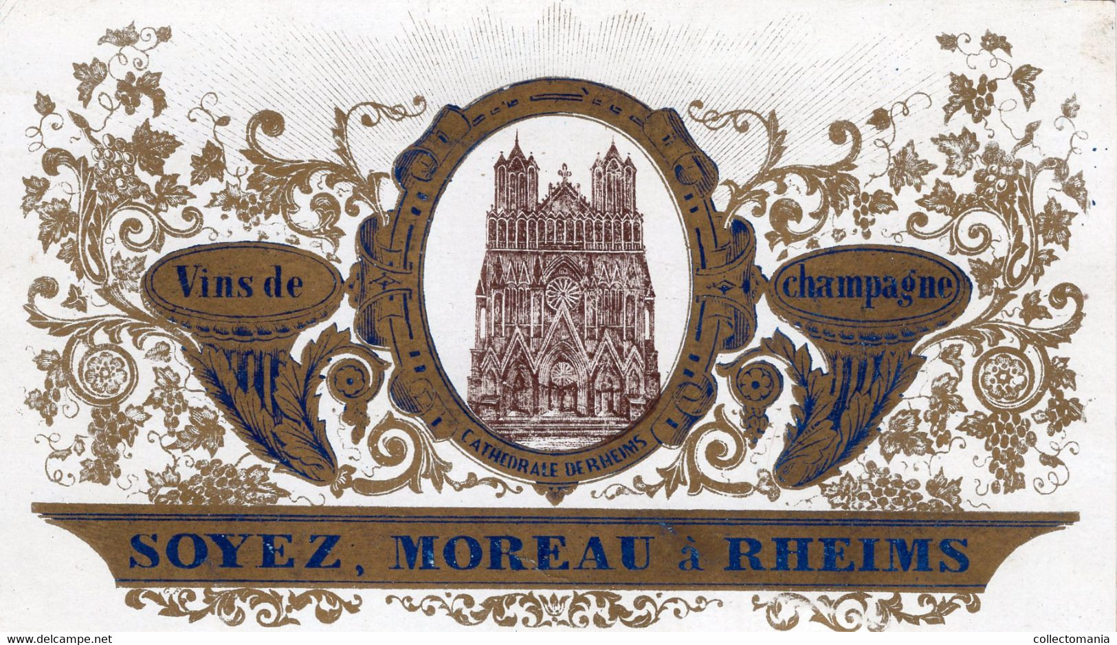 Carte Porcelaine CHAMPAGNE Soyez Moreau RHEIMS  Prix Courant - Champán & Cava