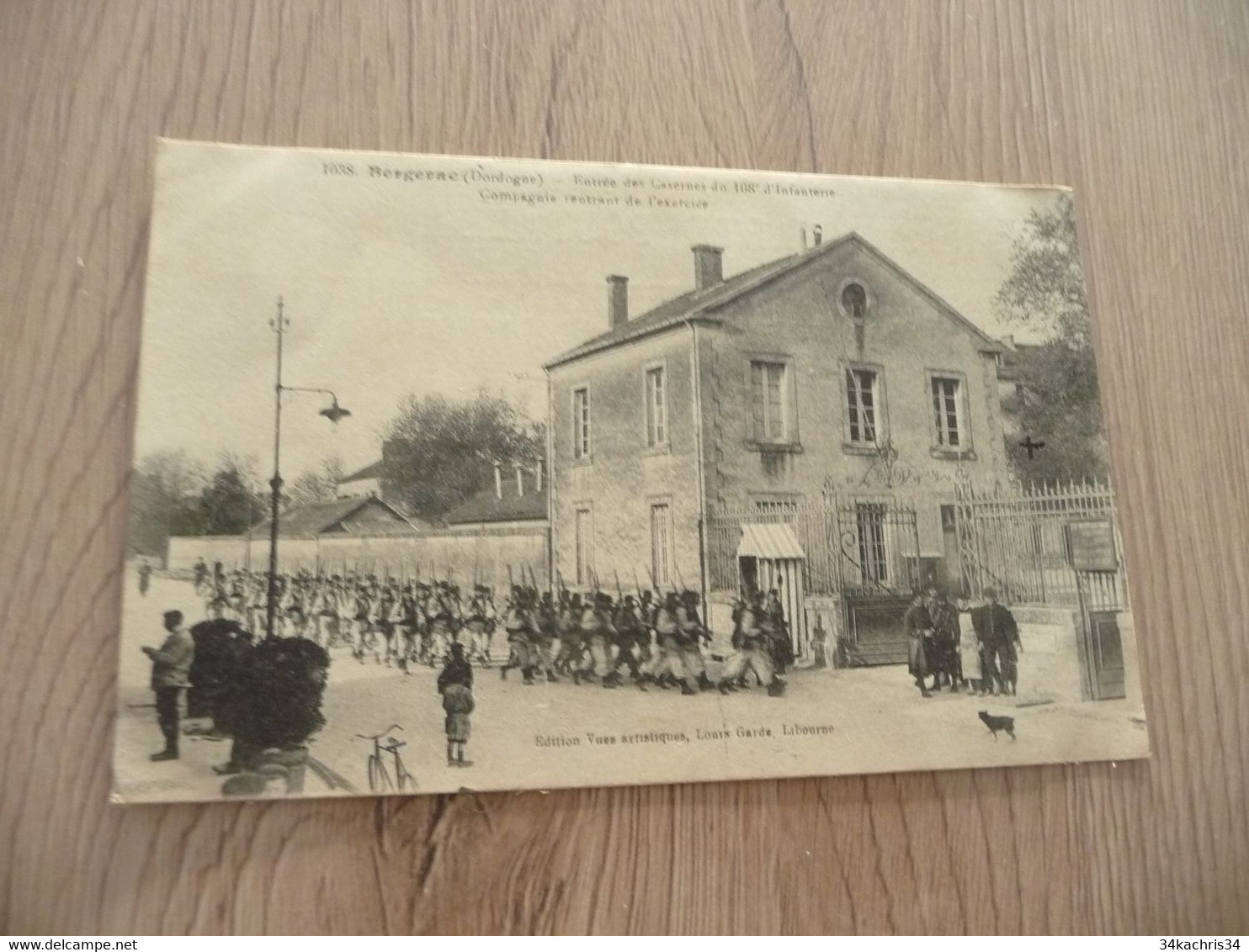 CPA 24 Dordogne Bergerac Entrée Caserne Du 108ème D'Infanterie Compagnie Rentrant De L'exercice - Bergerac