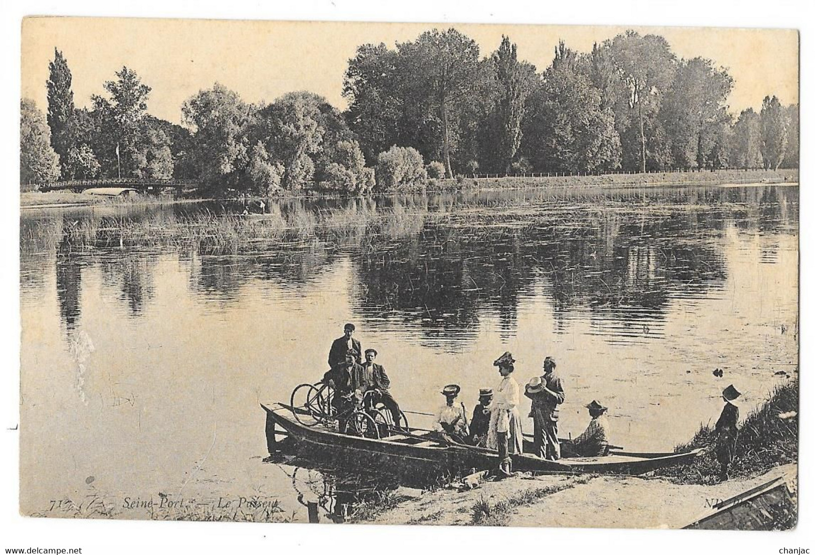 Cpa: 77 SEINE PORT (ar. Melun) Le Passeur (animé, Cyclistes) N° 71 - Andere & Zonder Classificatie