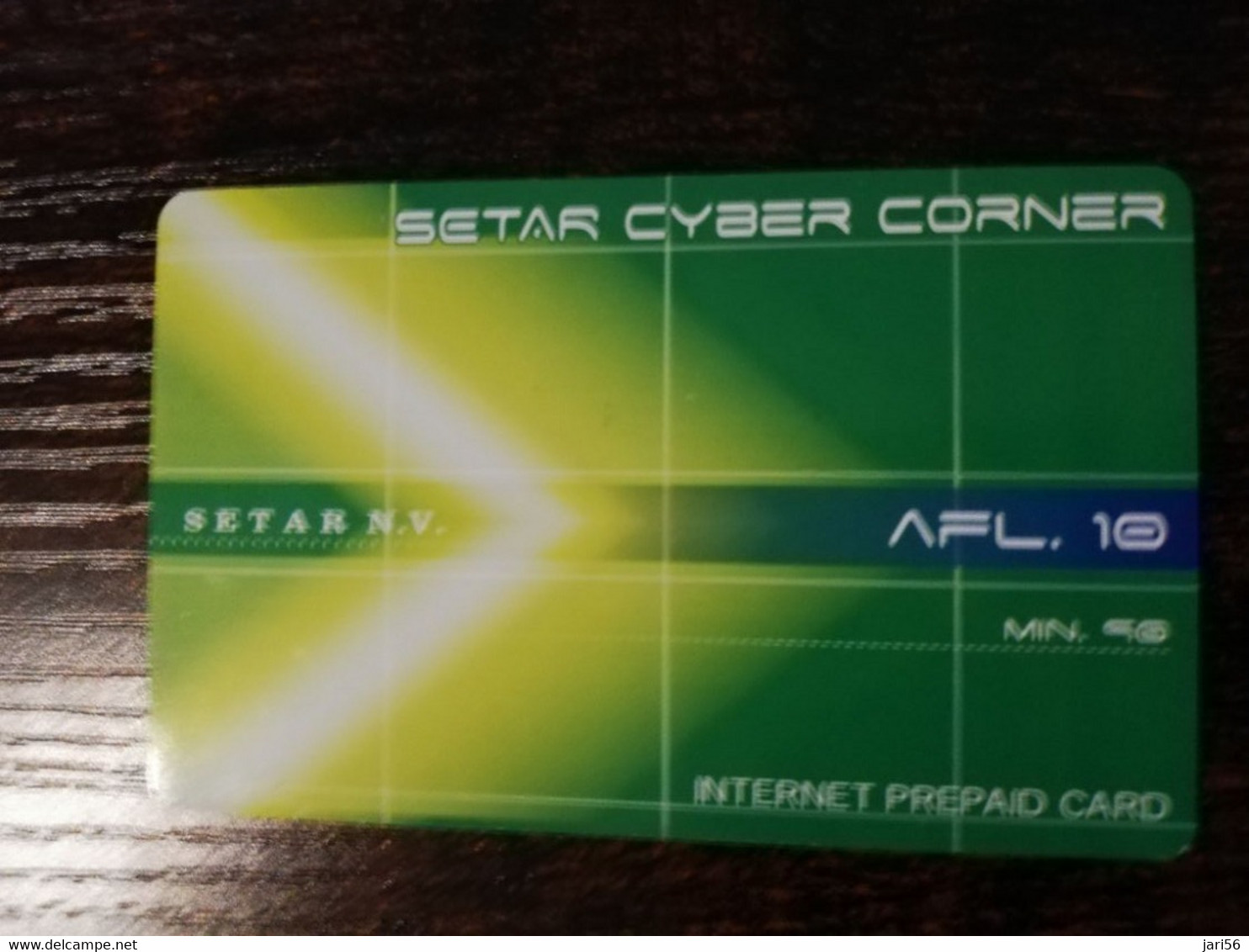 ARUBA PREPAID CARD SETAR/ CYBER AFL 10,-     Fine Used Card  **4394** - Aruba