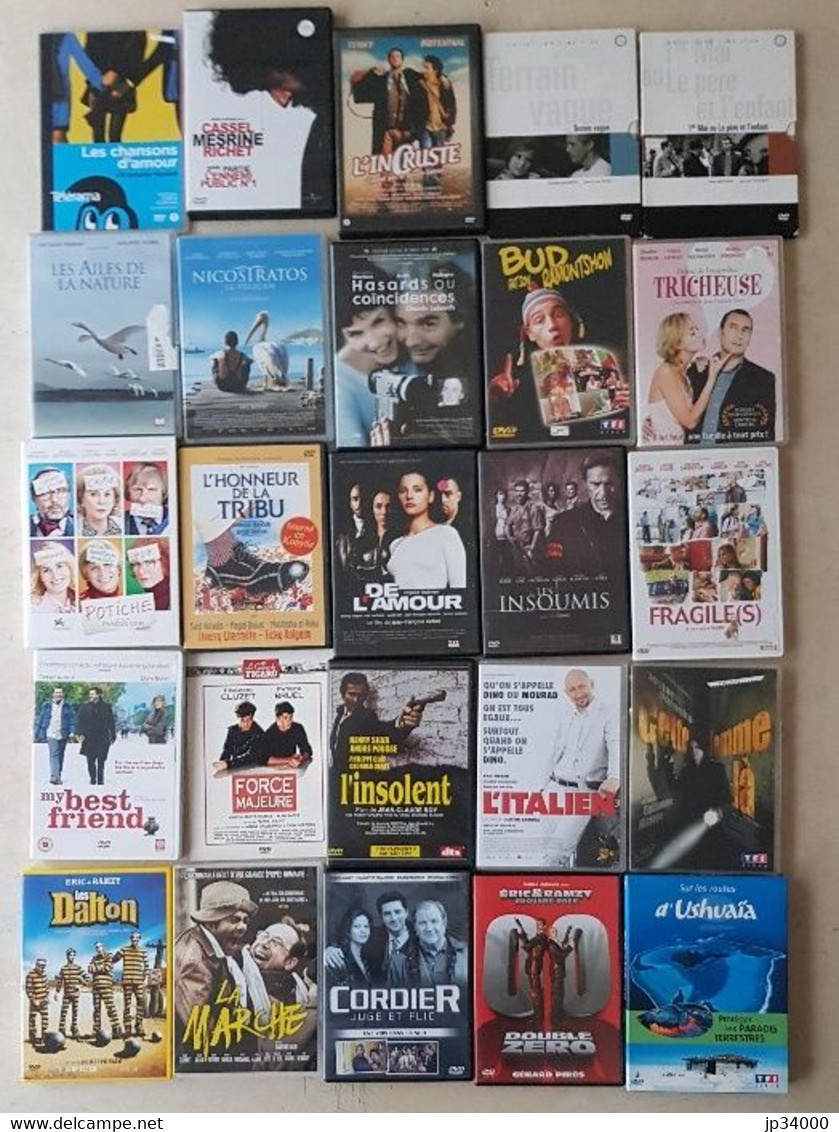 Lot 25 DVD Différents CINEMA FRANCAIS Dont 2 Coffrets 3 DVD, Soit 29 Dvd. TBE - Collections, Lots & Séries