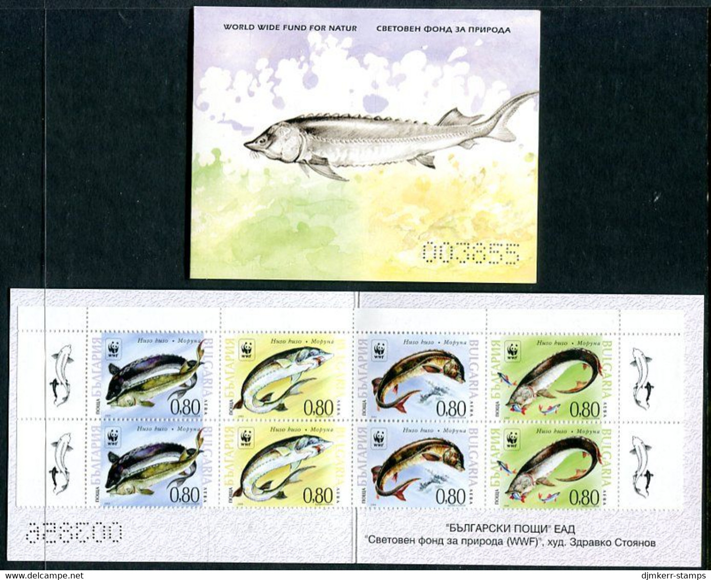 BULGARIA 2004 Sturgeons Booklet MNH / **.  Michel 4678-81 - Unused Stamps