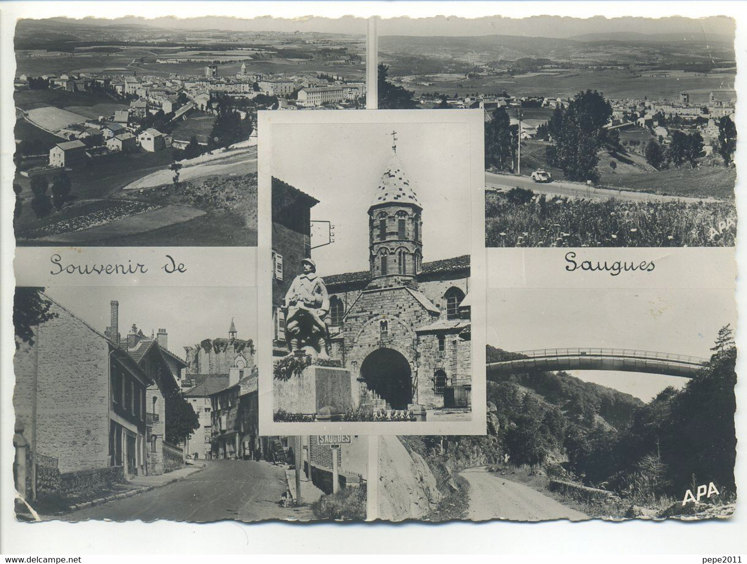 CPSM 43 SAUGUES - Multivues - Souvenir De Saugues - Saugues