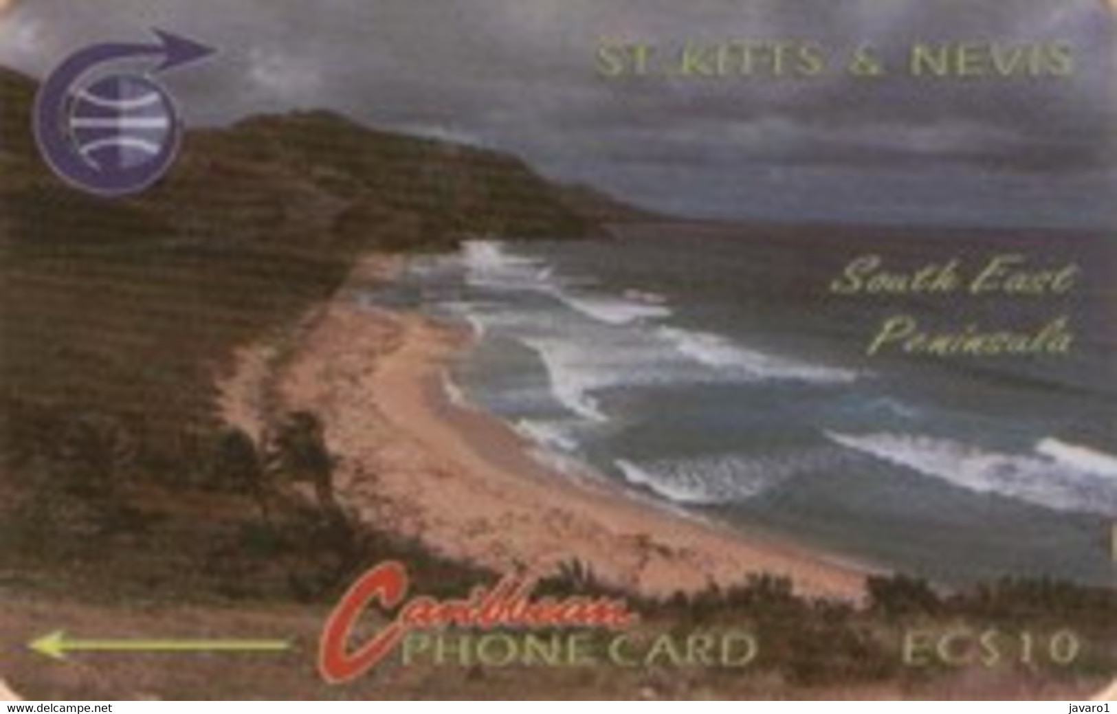 STKITTS : 003BA EC$10 South East Peninsula 3CSKx (no Letter!) USED - Saint Kitts & Nevis