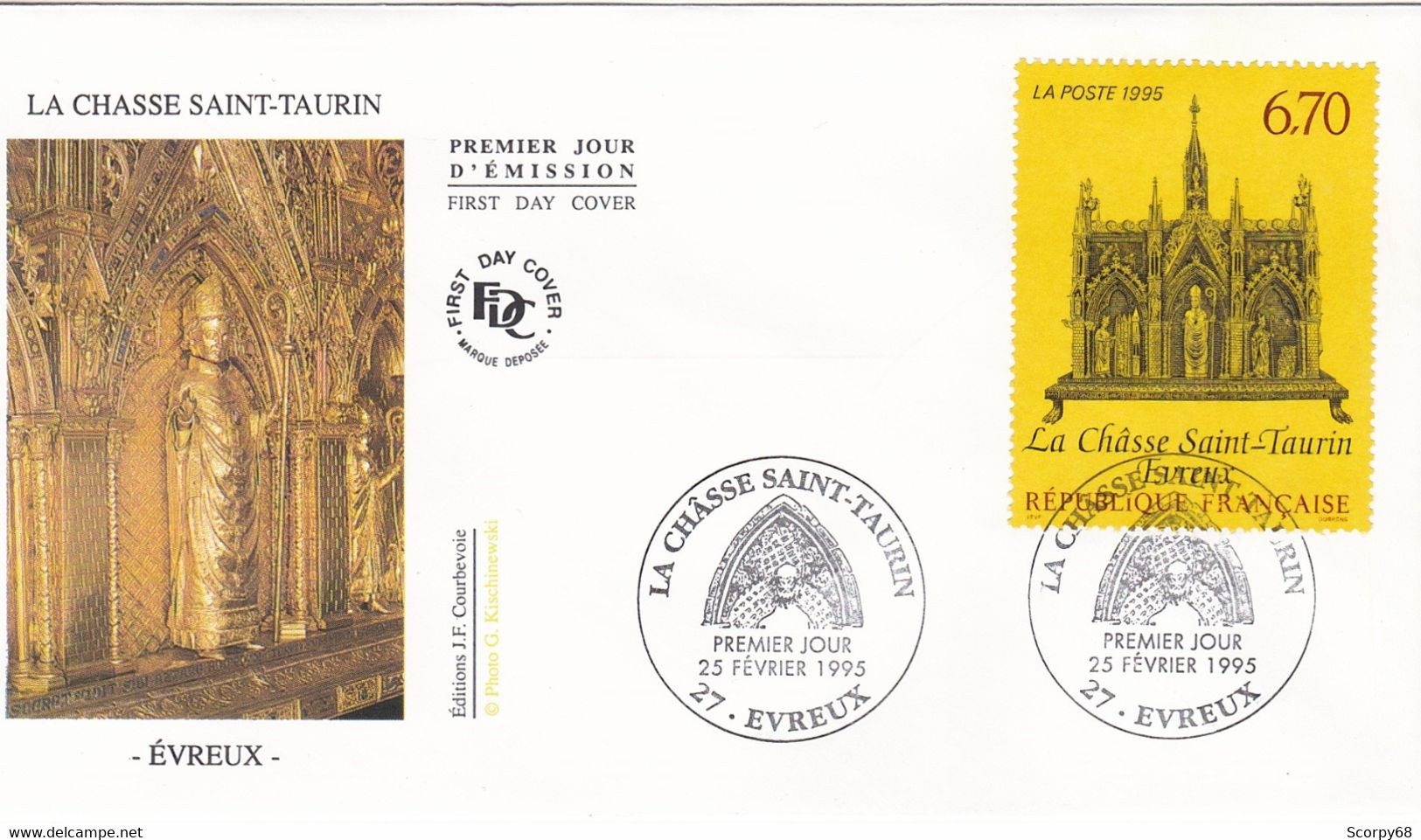 FDC 25/02/1995: La Châsse Saint-Taurin - EVREUX - 1990-1999